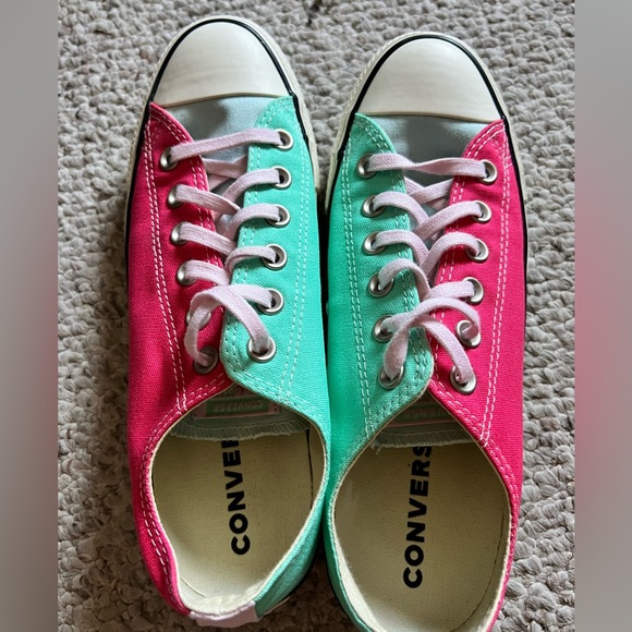 Converse Multi Color Chuck Taylor All Stars Green Pink White Mens 7 Women 9 - Picture 2 of 6